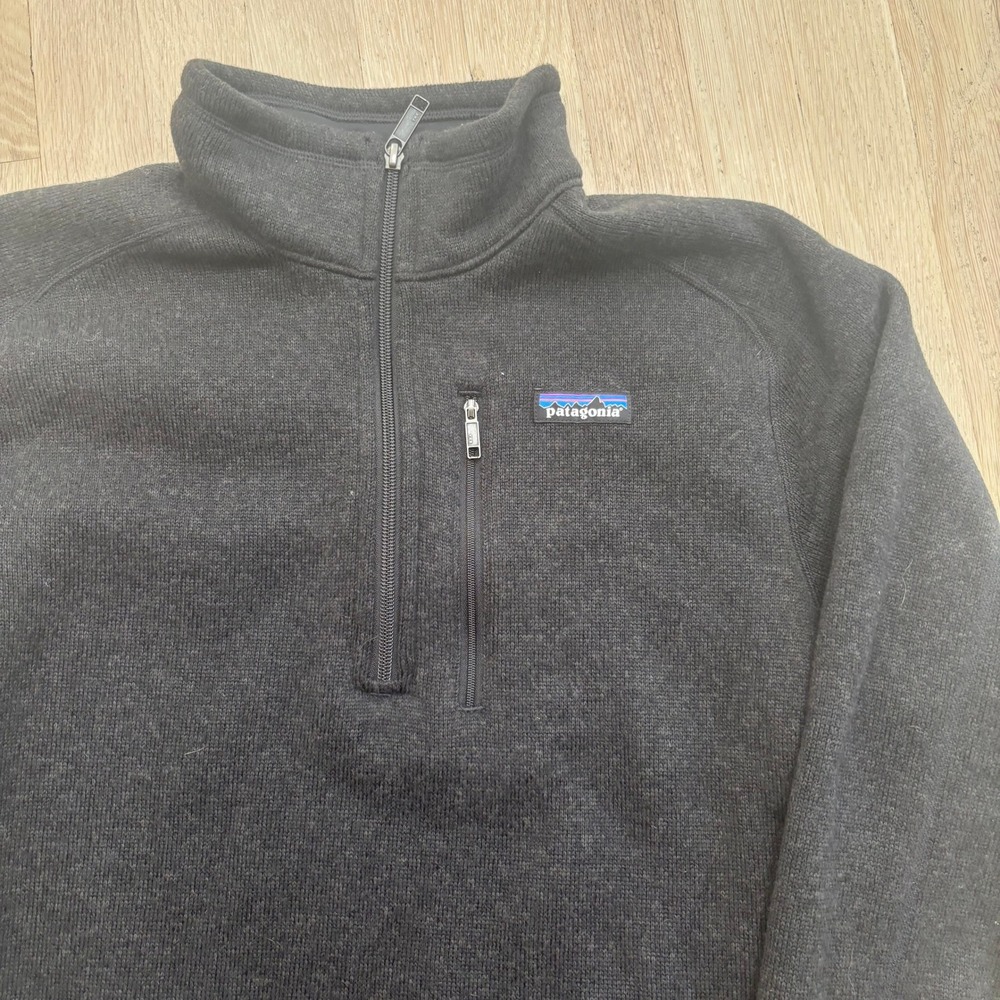 Patagonia Better Sweater 1/4 Zip Mens Medium Black Fair 25522 Fleece Pullover
